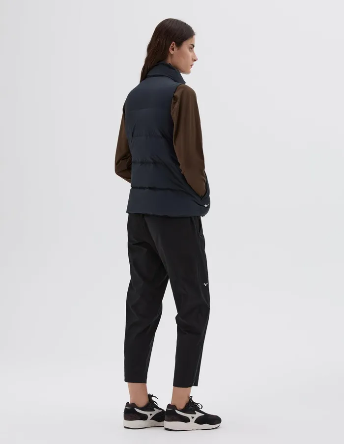 Women Mizuno High Neck Gilet Black Margaret Howell Jackets and Coats