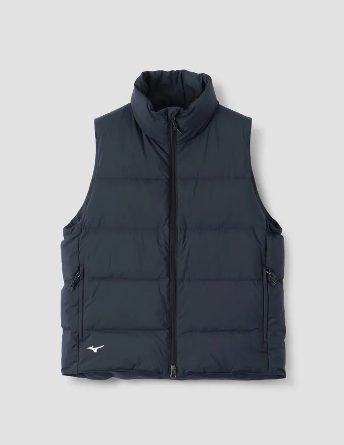 Women Mizuno High Neck Gilet Black Margaret Howell Jackets and Coats