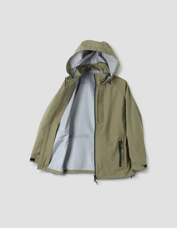 Women Mizuno Rain Jacket Light Khaki Margaret Howell Sportswear