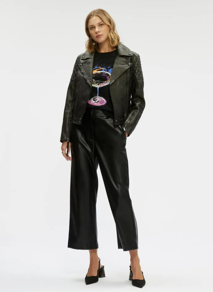 Women MONROE LEATHER JACKET Black Robert Graham Jackets