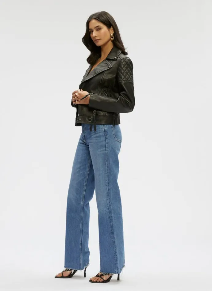 Women MONROE LEATHER JACKET Black Robert Graham Jackets