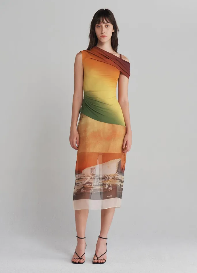 Women Off Shoulder Ombr Jersey Top MONSE Tops