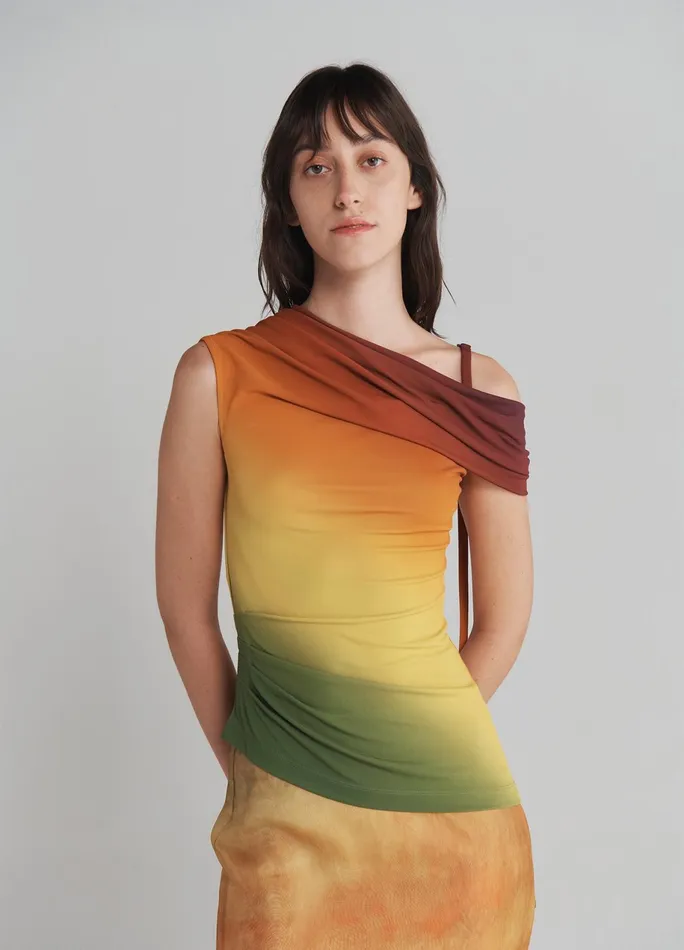 Women Off Shoulder Ombr Jersey Top MONSE Tops