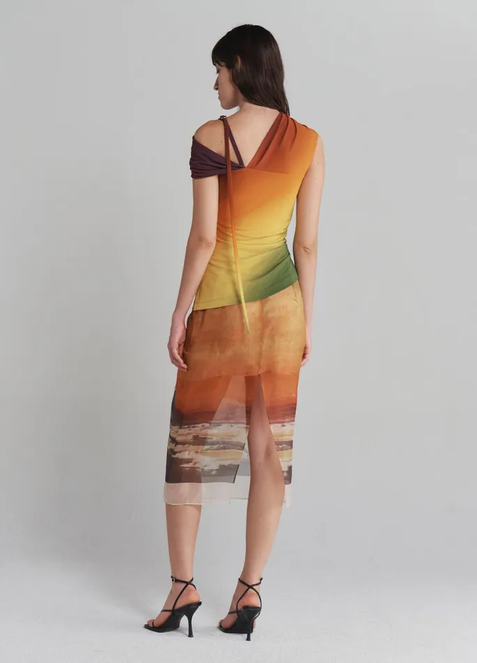 Women Off Shoulder Ombr Jersey Top MONSE Tops
