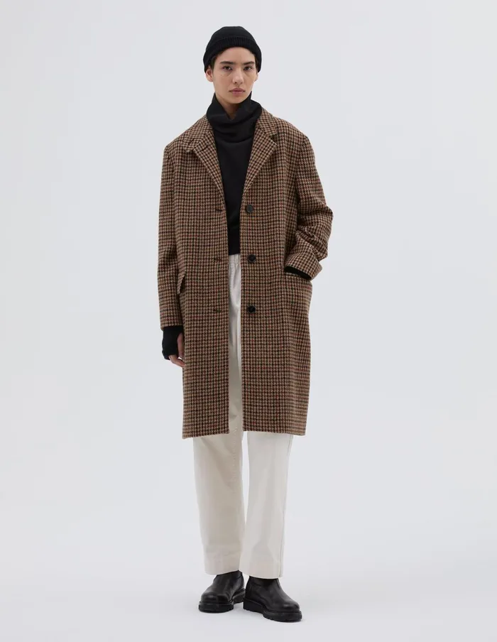 Women Overcoat Black Tan Rust Margaret Howell Jackets and Coats