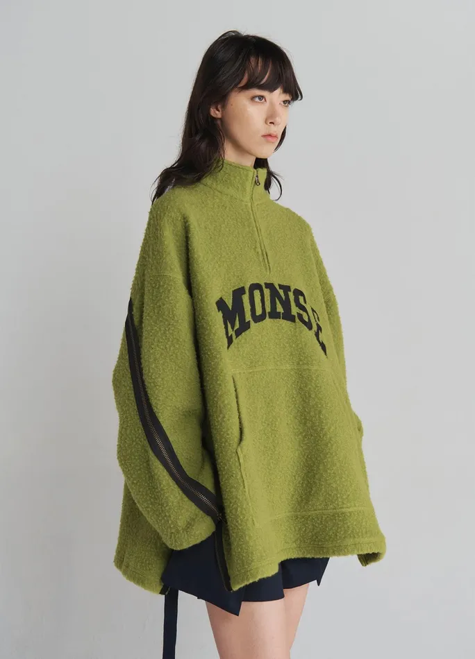 Women Oversized Half Zip Fleece Sweatshirt MONSE Tops