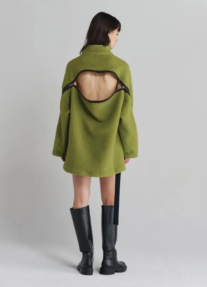 Women Oversized Half Zip Fleece Sweatshirt MONSE Tops