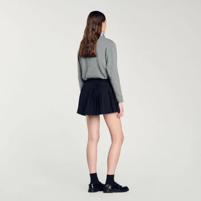Women Pants and Shorts SANDRO Pleated Skort Black