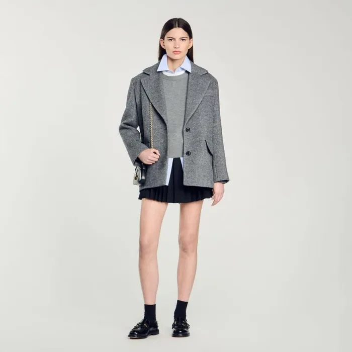 Women Pants and Shorts SANDRO Pleated Skort Black