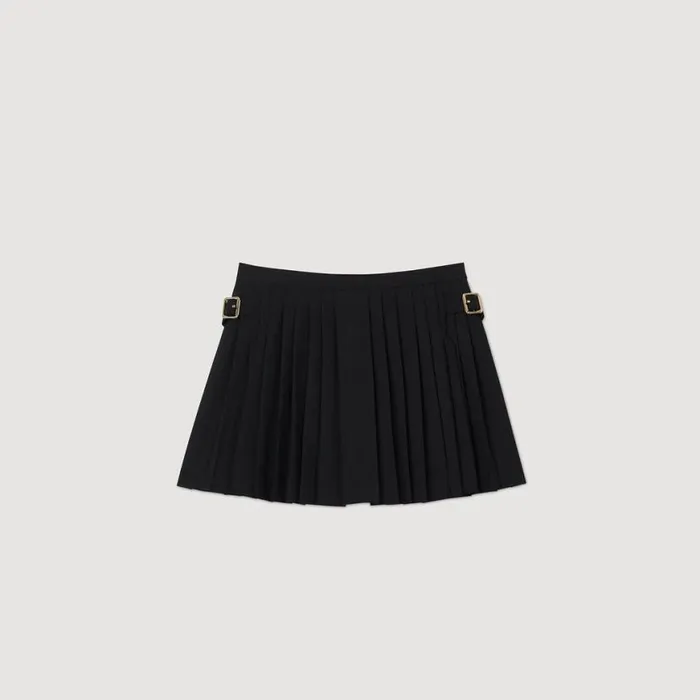 Women Pants and Shorts SANDRO Pleated Skort Black