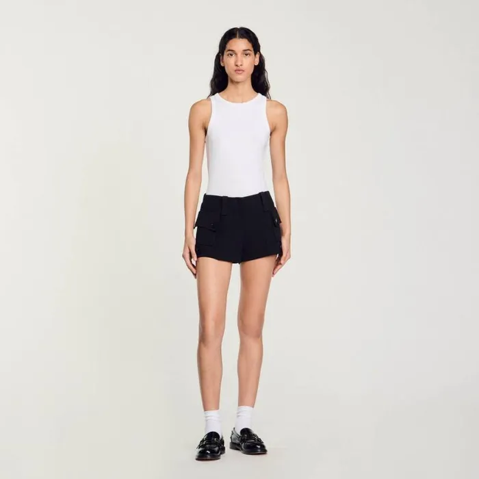 Women Pants and Shorts SANDRO Shorts With Pockets Black