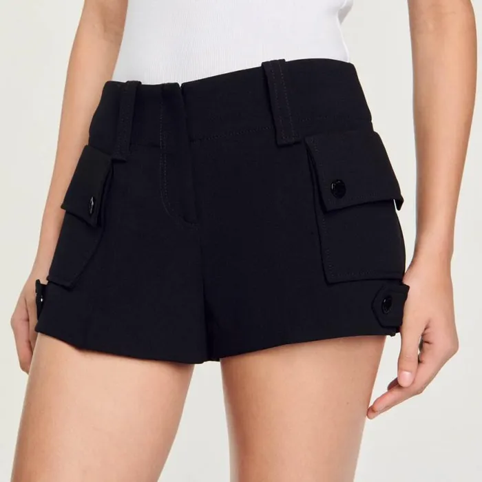 Women Pants and Shorts SANDRO Shorts With Pockets Black