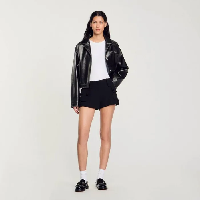 Women Pants and Shorts SANDRO Shorts With Pockets Black