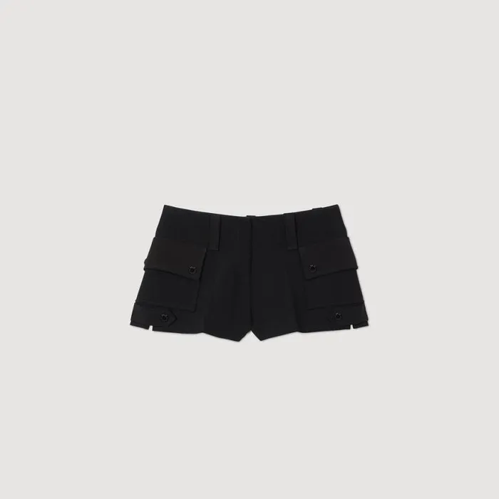 Women Pants and Shorts SANDRO Shorts With Pockets Black