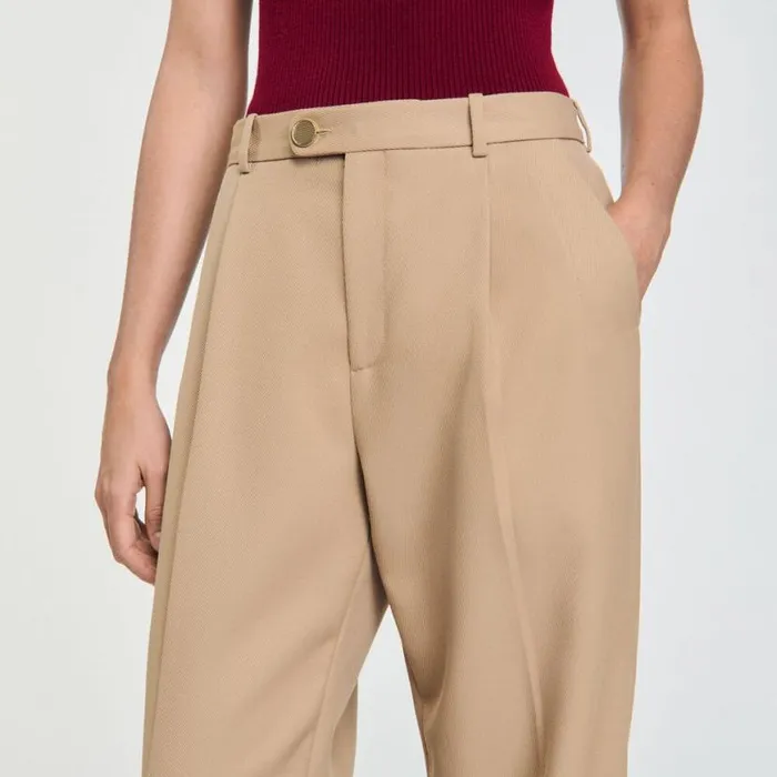 Women Pants and Shorts SANDRO Suit Trousers Sand