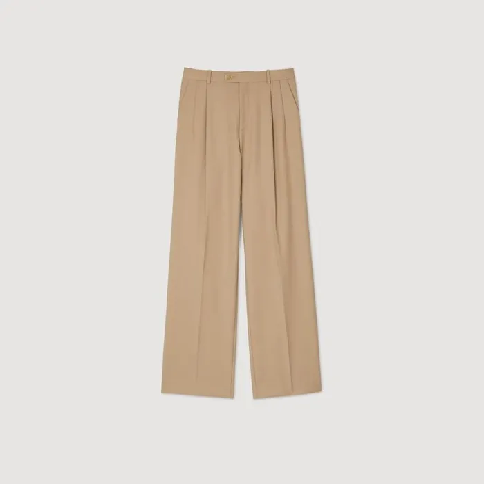 Women Pants and Shorts SANDRO Suit Trousers Sand