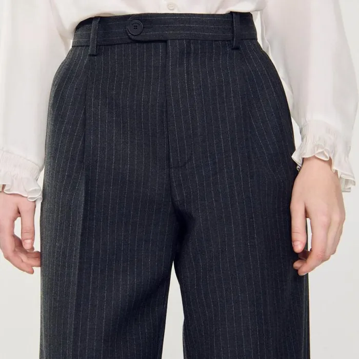 Women Pants and Shorts SANDRO Wool Pants Grey