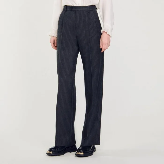 Women Pants and Shorts SANDRO Wool Pants Grey