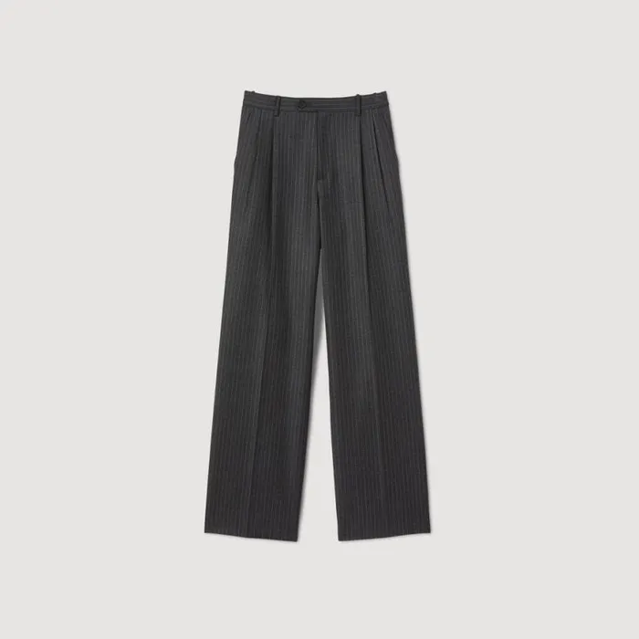 Women Pants and Shorts SANDRO Wool Pants Grey