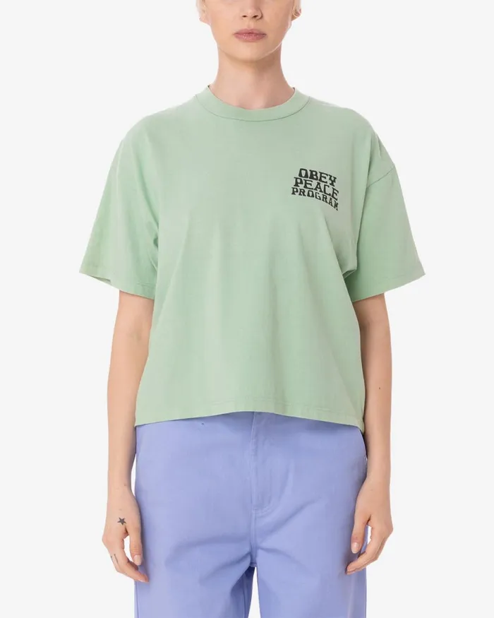 Women PEACE PROGRAM RAEGAN TSHIRT Quiet Green OBEY Clothing TSHIRTS