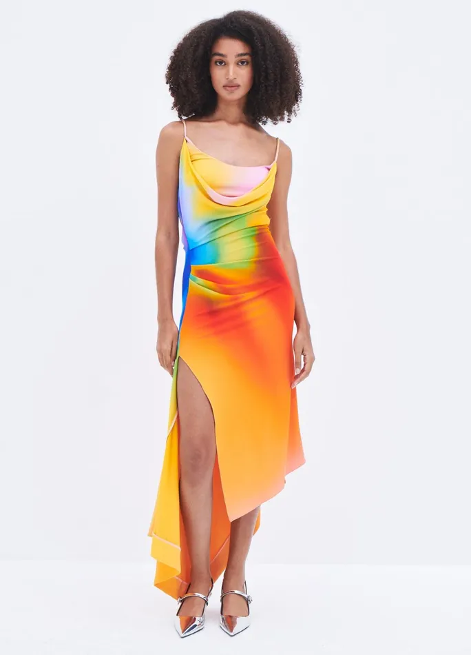 Women Rainbow Orchid Slip Dress MONSE Dresses