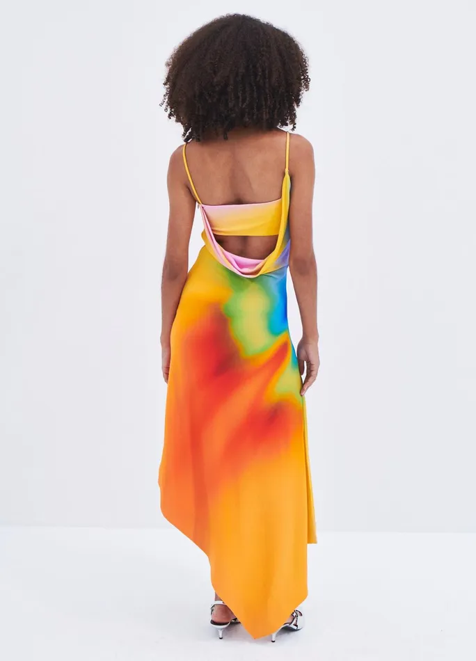 Women Rainbow Orchid Slip Dress MONSE Dresses