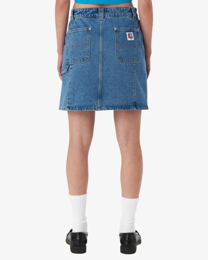 Women REBUILT CARPENTER SKIRT Light Indigo OBEY Clothing Denim