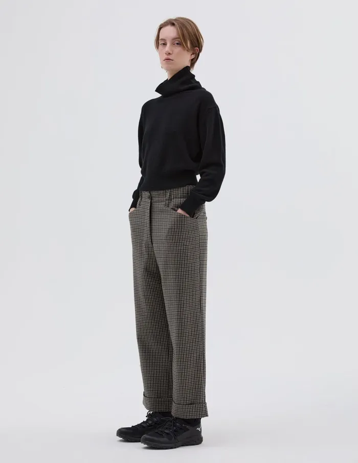 Women Relaxed Crop Trouser Black Brown Margaret Howell Trousers