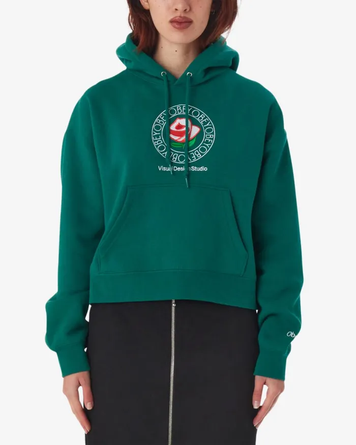 Women ROSE PULLOVER Aventurine Green OBEY Clothing SWEATSHIRTS