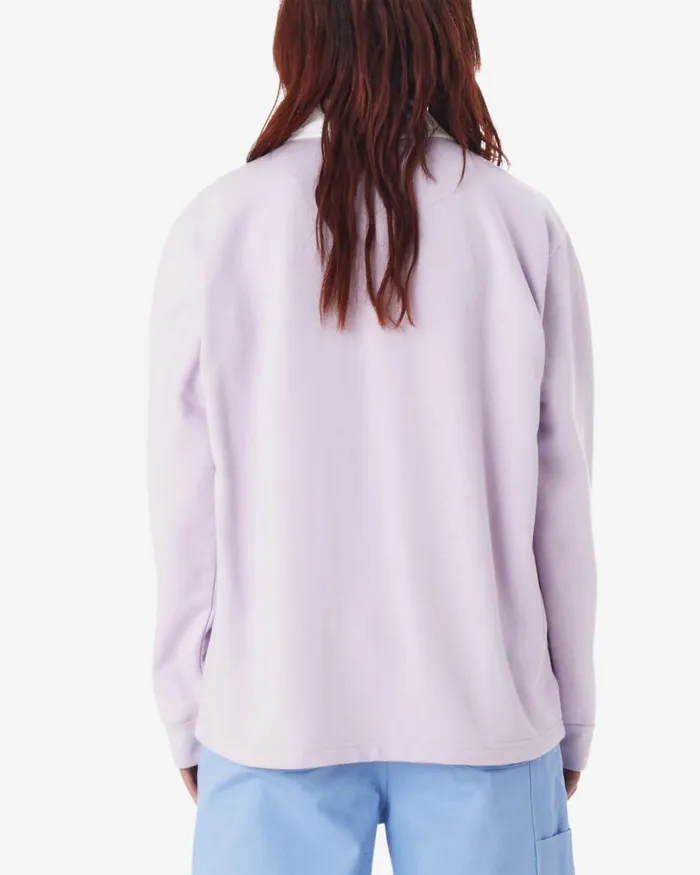 Women ROSEWOOD RUGBY LS POLO Oyster Grey OBEY Clothing TOPS