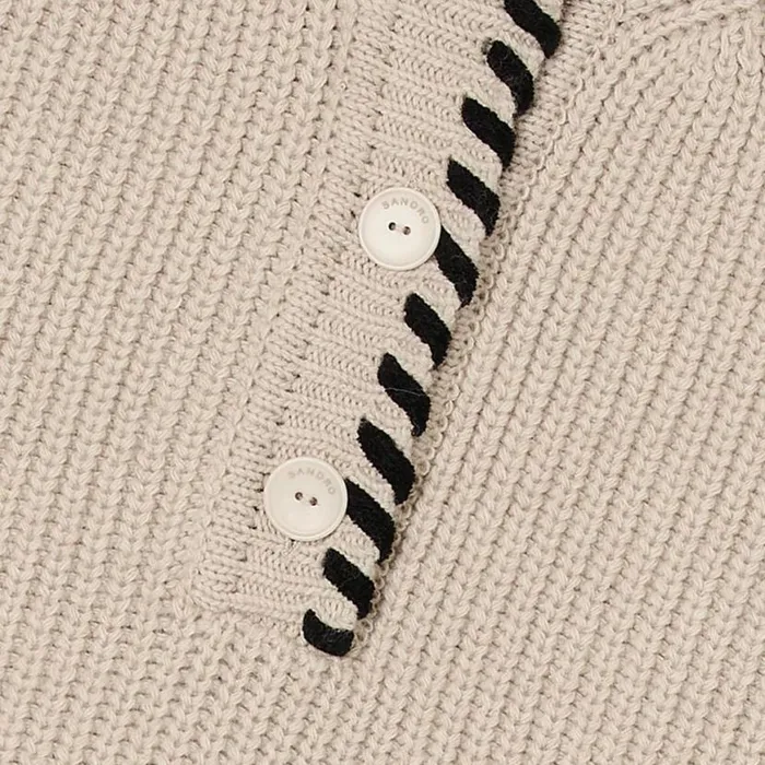 Women Scarves SANDRO Knit Collar Beige