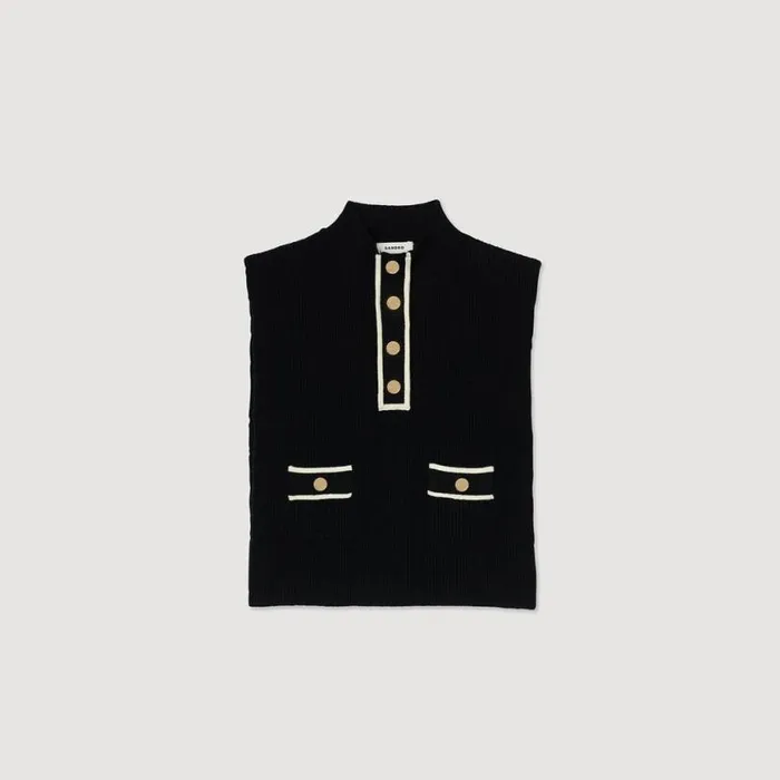 Women Scarves SANDRO Knit Collar Black