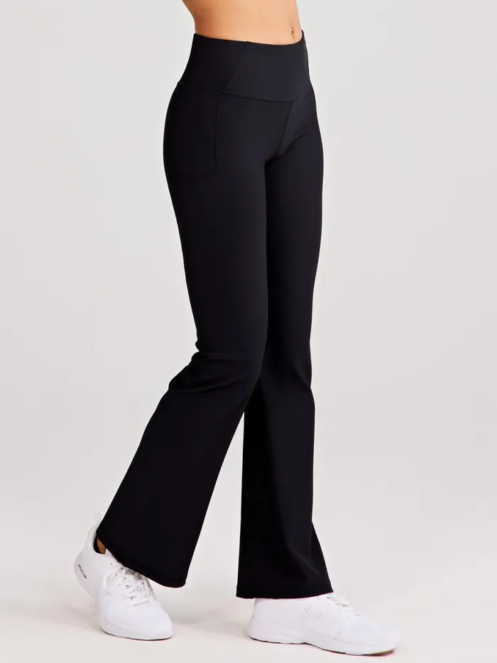 Women Sculptive Rib Pocket Flare Pant Tasc Performance Pants Joggers