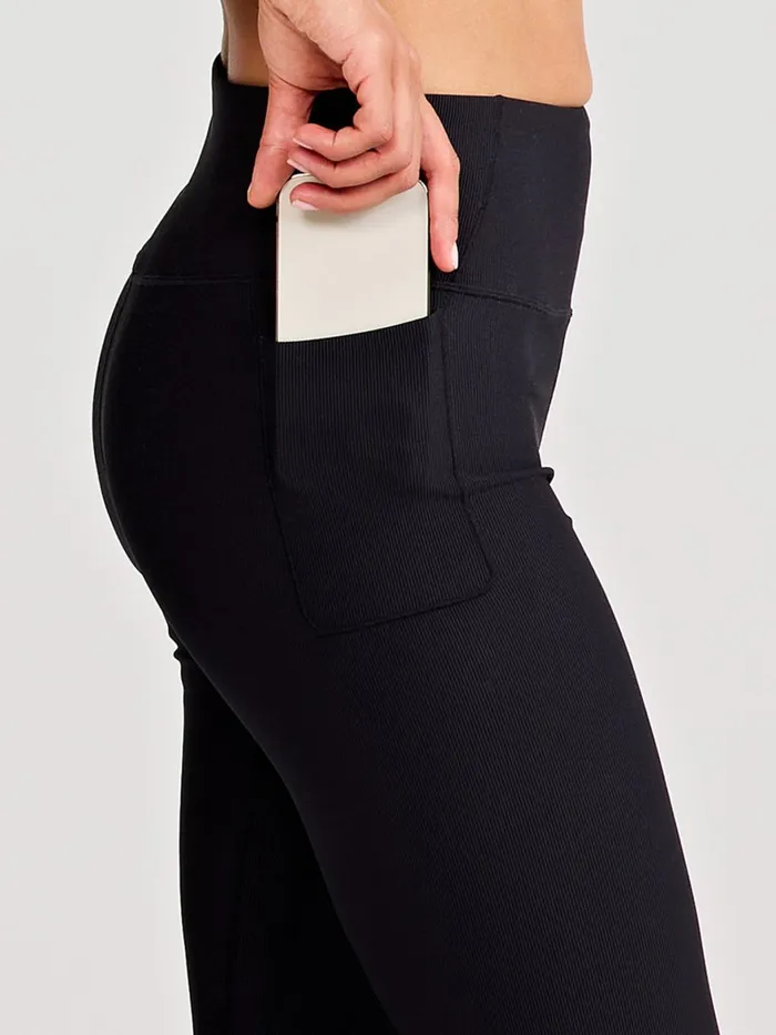 Women Sculptive Rib Pocket Flare Pant Tasc Performance Pants Joggers