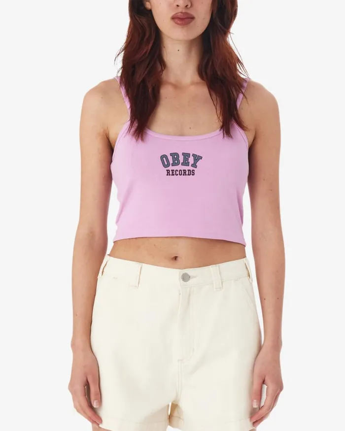 Women SHARPIE FLOWER DOODLE RIB TANK Piquant Green OBEY Clothing TSHIRTS