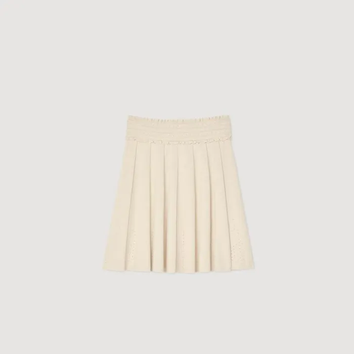 Women Skirts SANDRO Pointelle Knit Skirt Ecru