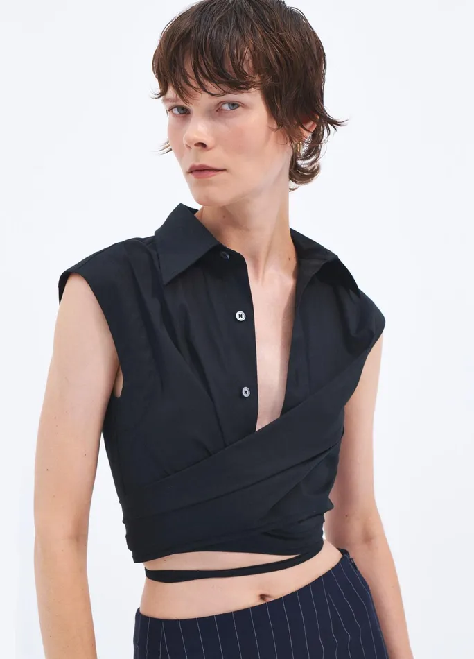 Women Sleeveless Draped Shirt MONSE Tops