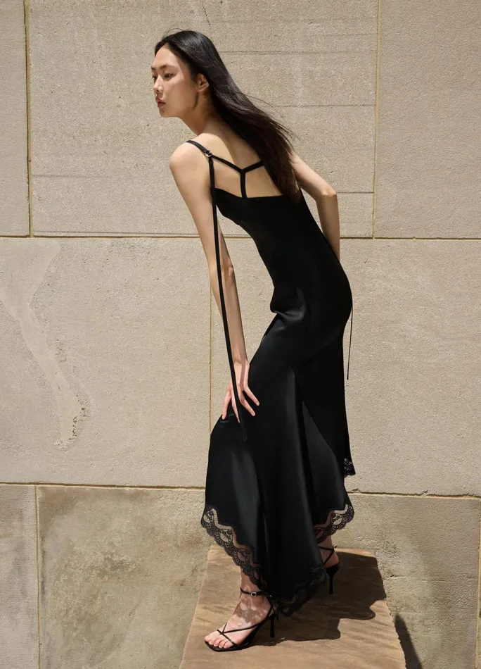 Women Slip Dress With Lace Hem MONSE Dresses
