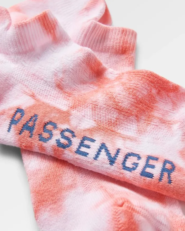 Women Socks Passenger Organic Trainer Socks Tie Dye Shell Pink Tie Dye Shell Pink