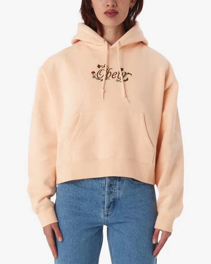 Women SPRING FLOWER PULLOVER Unbleached OBEY Clothing SWEATSHIRTS