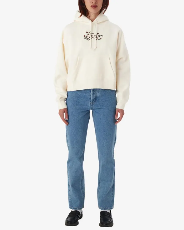 Women SPRING FLOWER PULLOVER Unbleached OBEY Clothing SWEATSHIRTS