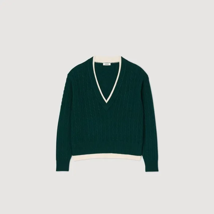 Women Sweaters and Cardigans SANDRO Layered Effect Knit Sweater Green