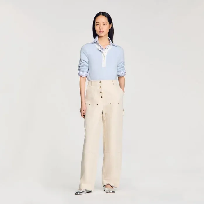 Women Sweaters and Cardigans SANDRO Wool And Cashmere Jumper Sky Blue