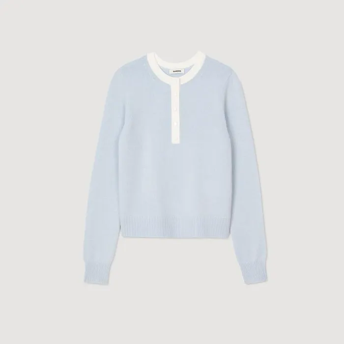 Women Sweaters and Cardigans SANDRO Wool And Cashmere Jumper Sky Blue