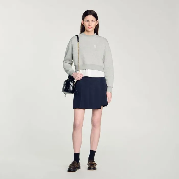 Women Sweatshirts SANDRO Layered Effect Sweatshirt Grey
