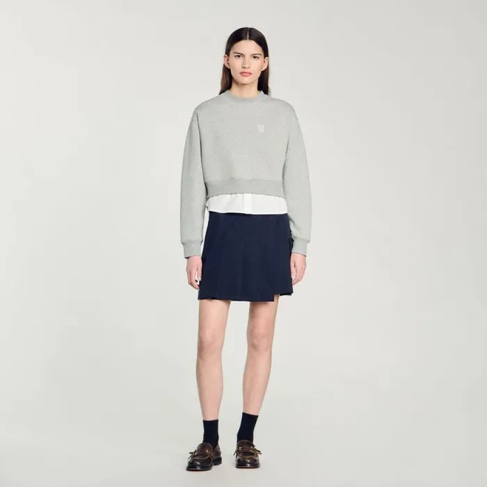 Women Sweatshirts SANDRO Layered Effect Sweatshirt Grey