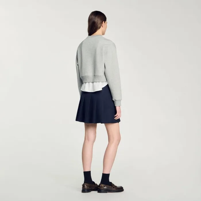 Women Sweatshirts SANDRO Layered Effect Sweatshirt Grey