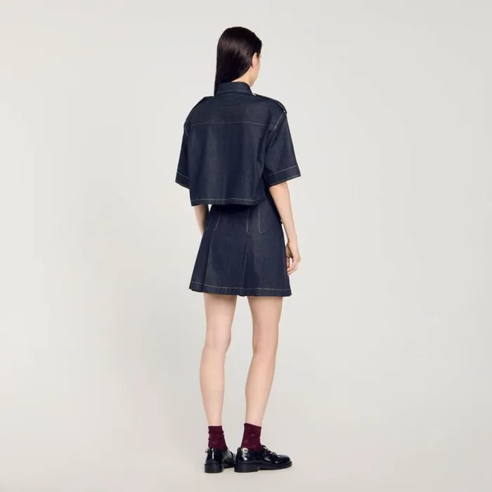 Women Tops and Shirts SANDRO Denim Shirt Deep Blu