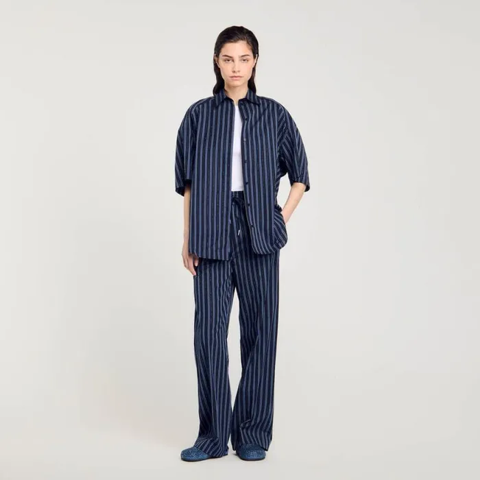 Women Tops and Shirts SANDRO Rhinestone Tie Shirt Blue