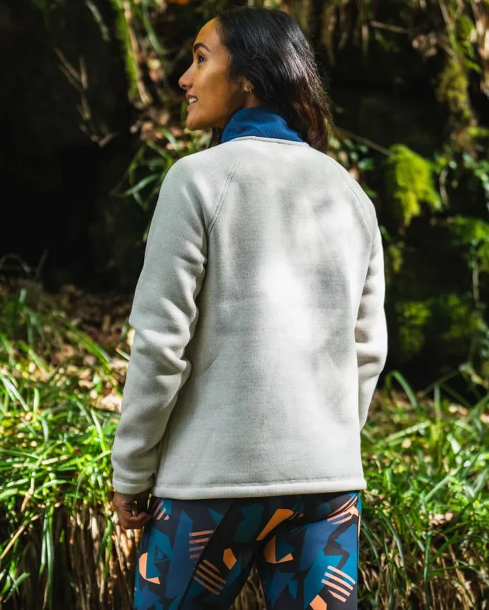 Women Tops Passenger Amber Recycled Polartec Fleece Vintage White Vintage White